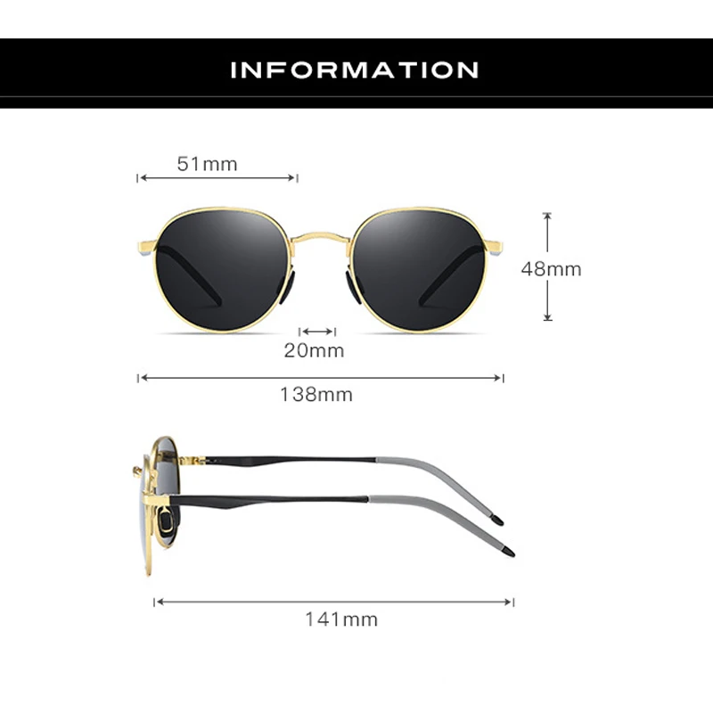 Мужские и женские очки для близорукости VCKA круглые солнцезащитные в стиле ретро