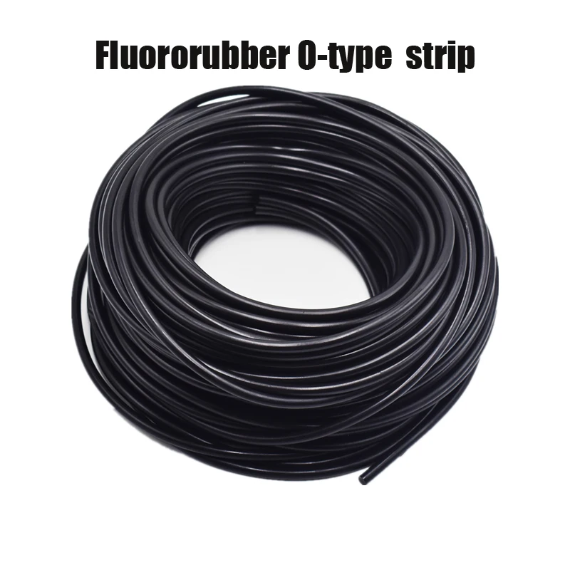 

2m/5m Fluorine Rubber Strip O-Type Strip Cord Round Sealing Strip High Temperature Acid Alkali Corrosion Oil Resistance