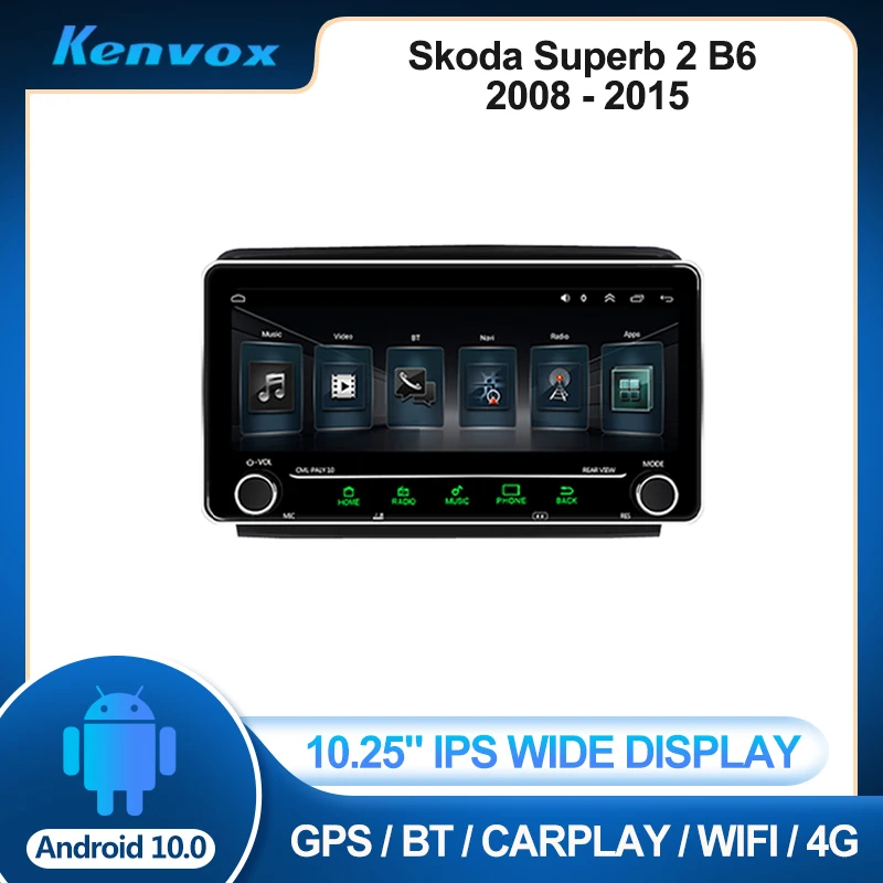 

Автомагнитола 2 din, 10,25 дюйма, IPS, Android, для Skoda Superb 2 B6 2008 - 2015