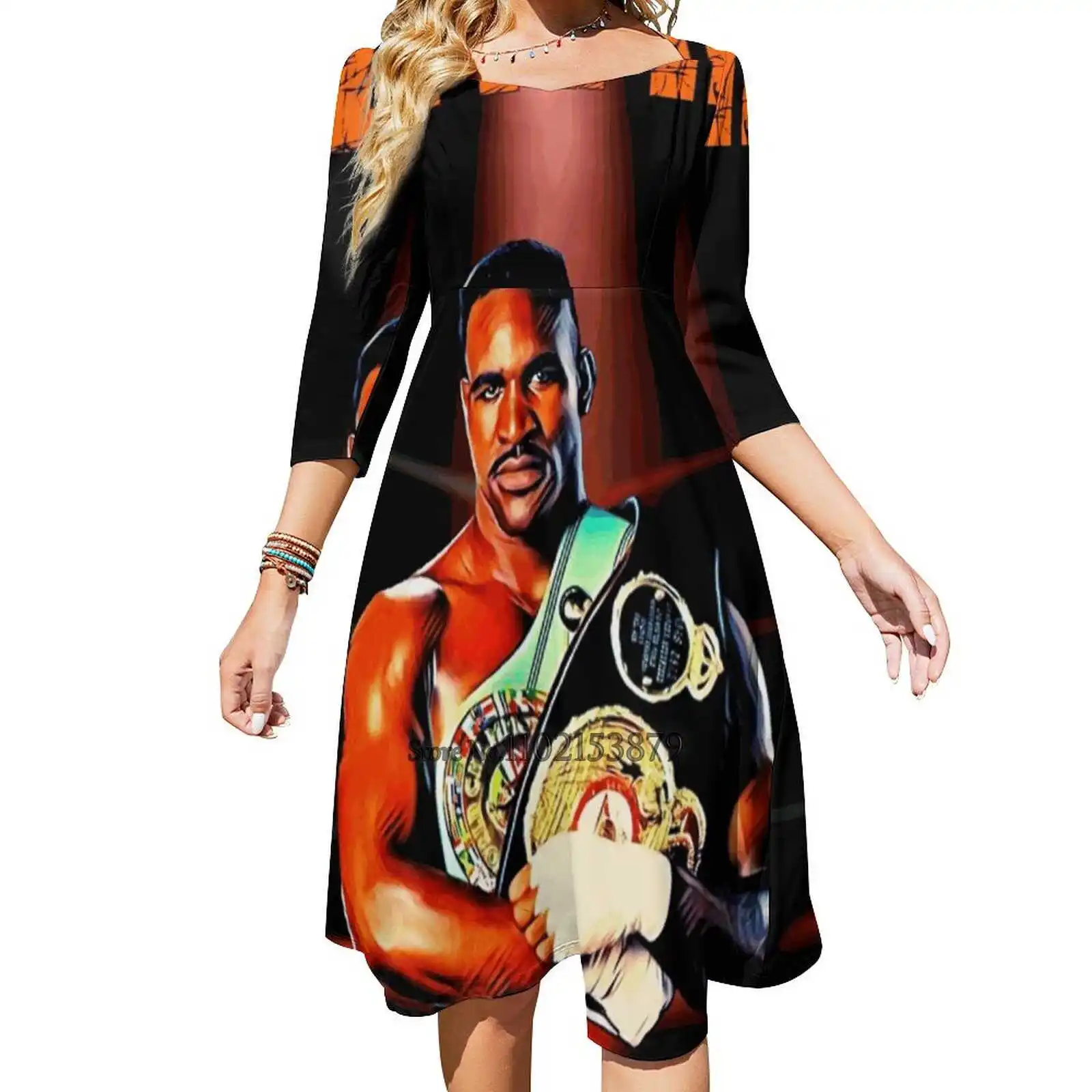 

Платье Evander Holyfield на завязках с открытой спиной платье с квадратным вырезом милое элегантное платье Evander Holyfield боксерское Спортивное тяжелое