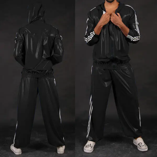 Латексный комбинезон Gummi Sports Rubber Club Schwarz Mit Kapuze Mantel Hose Anzug0 4 мм