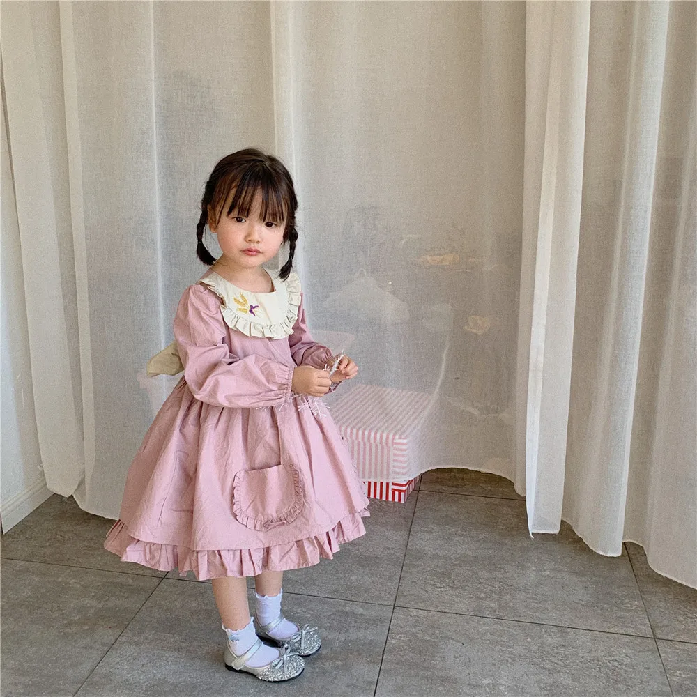 

Spring new girls dress Lolita small Lolita heavy industry tutu skirt Korean version of the small fresh cotton skirt