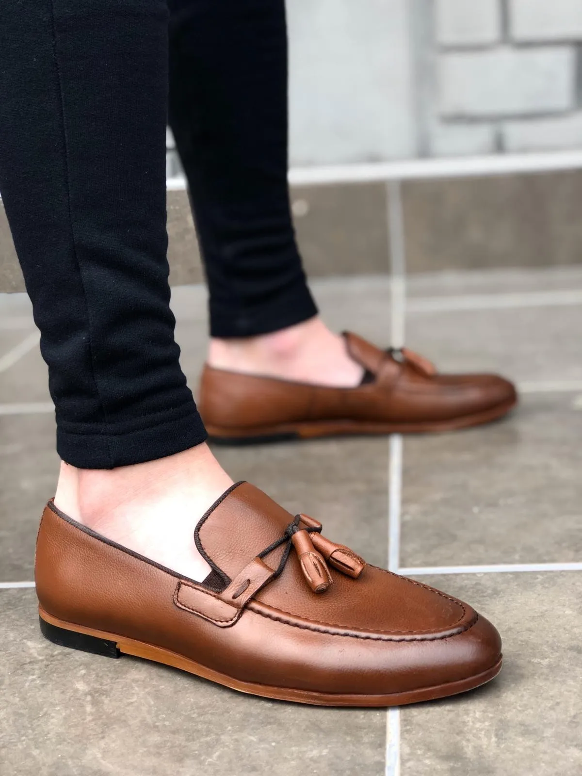 

BveA Store men's fashion spring summer winter comfortable daily ER0113 In Non-Genuine Leather Tan Tassels Corcik Classic Men 'S Shoes