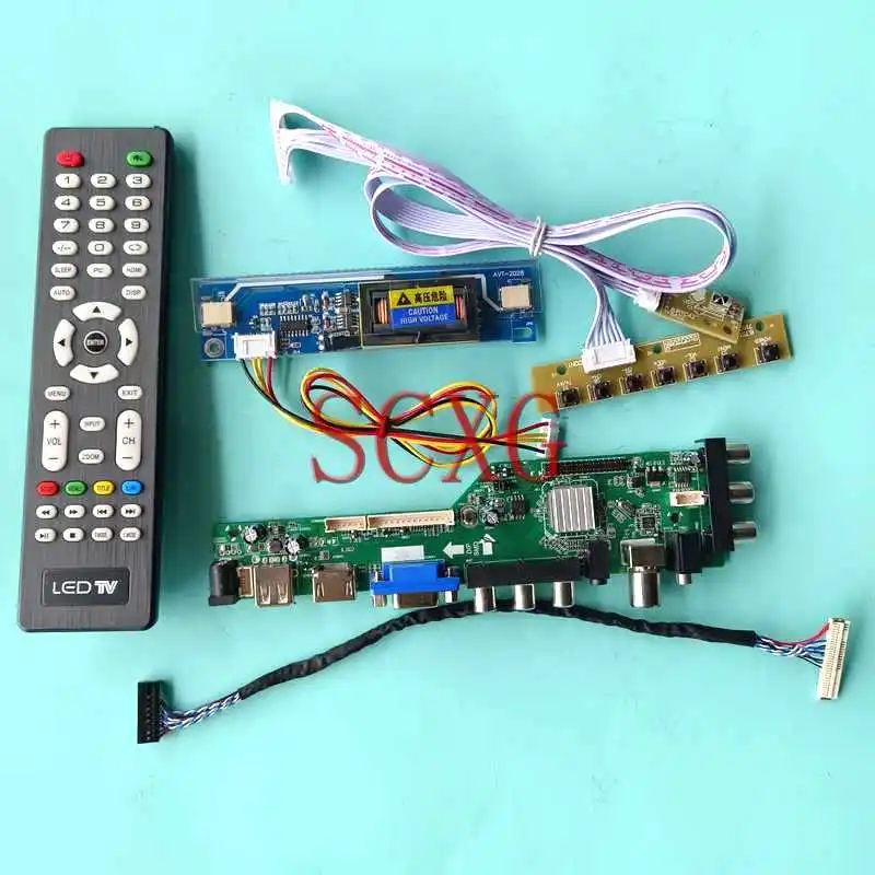 

DVB 3663 Digital Driver Board Fit B154EW03 B154EW07 LP154WX3 1280*800 2-CCFL 15.4" Kit USB VGA AV RF HDMI-Compatible 30 Pin LVDS