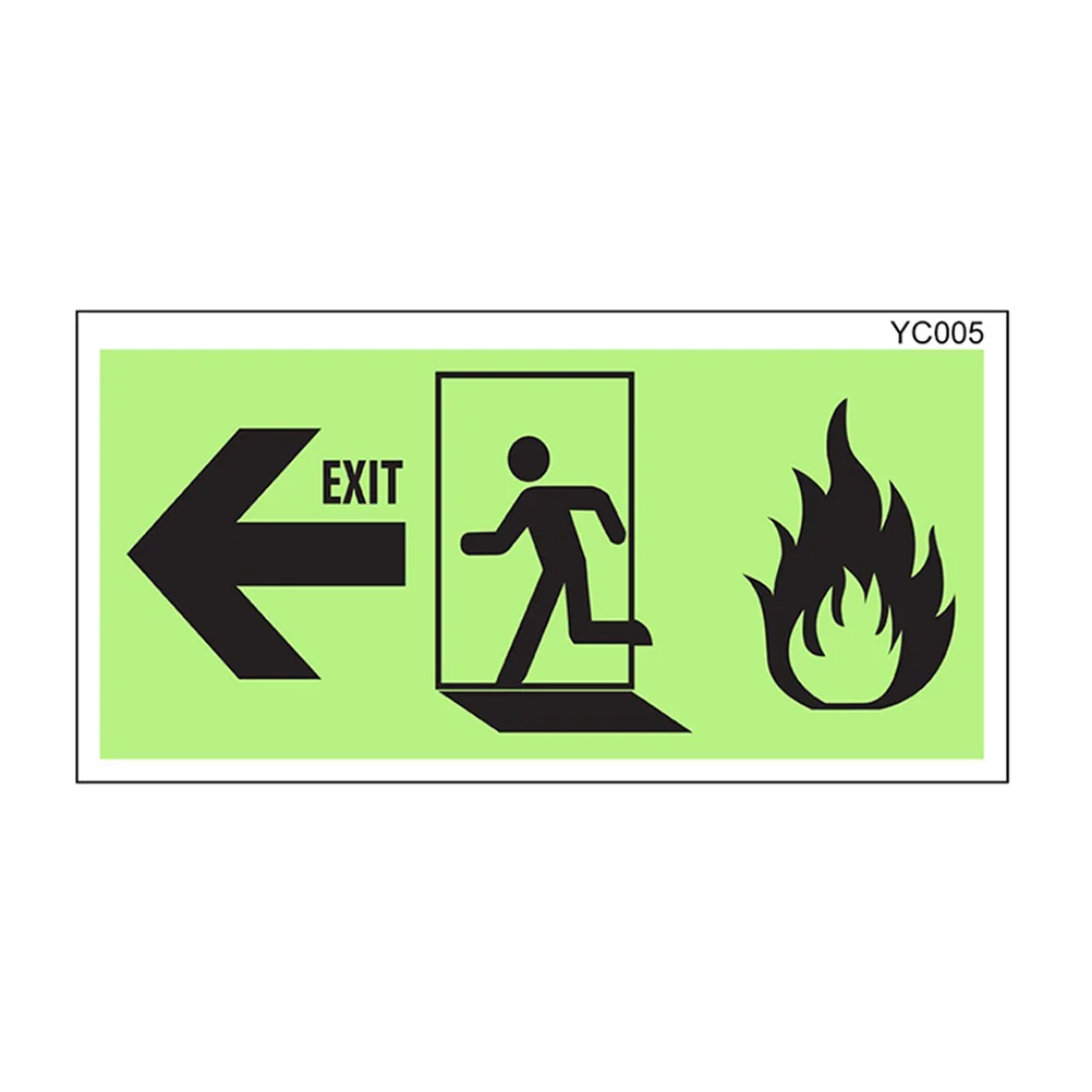 

Corridor Photoluminescent Emergency Exit Stickers Bedroom Warning Exit Signs Stickerss The 28x13cm Glowing