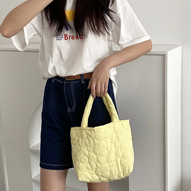 Bentoy Milkjoy Women's Cotton Handbags Mini Shoulder Bag Purses Flower Canvas Tote Bag Open Sweet Small Storage Satchel Girl