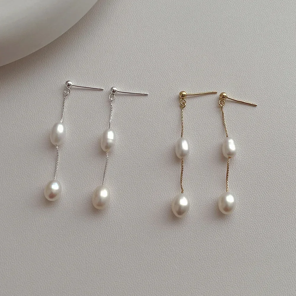 Женские длинные серьги-кисточки Minar медные серьги с пресноводным жемчугом и