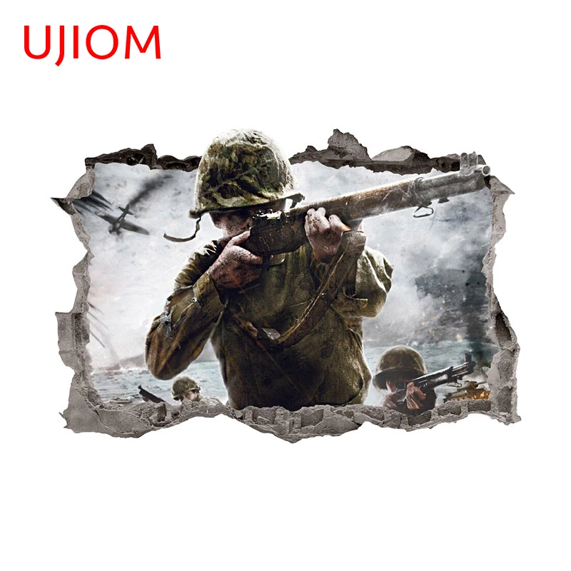 

UJIOM 13cm Personality Soldier Tear Wall Stickers Waterproof and Sunscreen Children's Room Living Room Decals Home Decoration