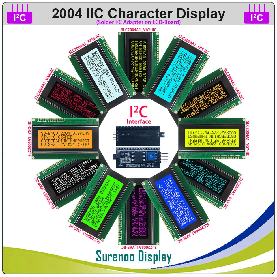 Серийный IIC I2C TWI 2004 204 20*4 с английским и японским символом, ЖК-модуль, дисплей, экран для Arduino