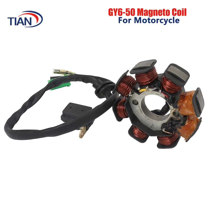 

GY6 50 Magneto Coil 8 Poles Coils 50cc Ignition Stator For Moped Scooter Sunl Roketa Vespa ATV Quad Go Kart Buggy Parts