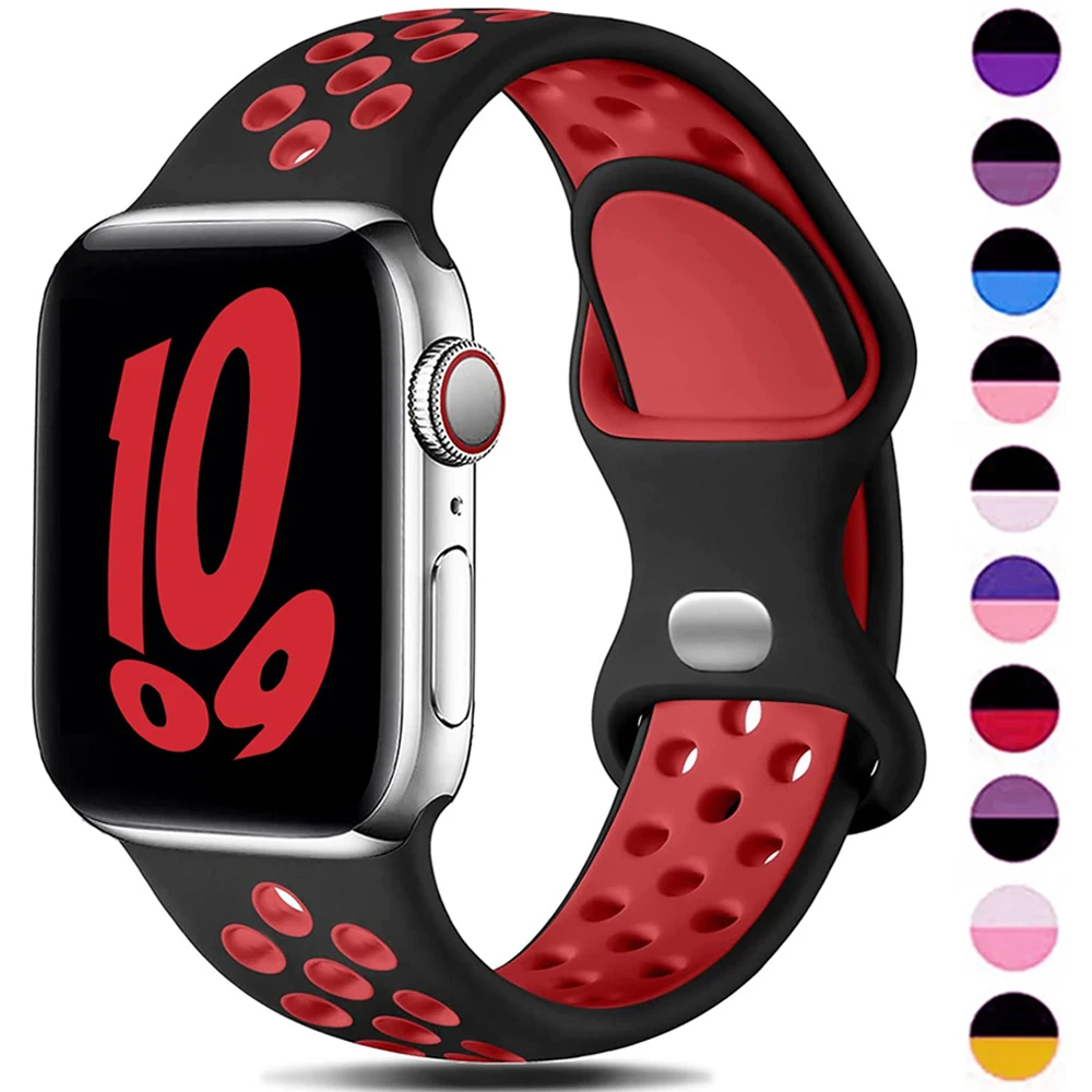 Спортивный Ремешок Унисекс Для Apple Watch Ultra-2 49 Мм 44 41 38/42/40 Силиконовый Дышащий