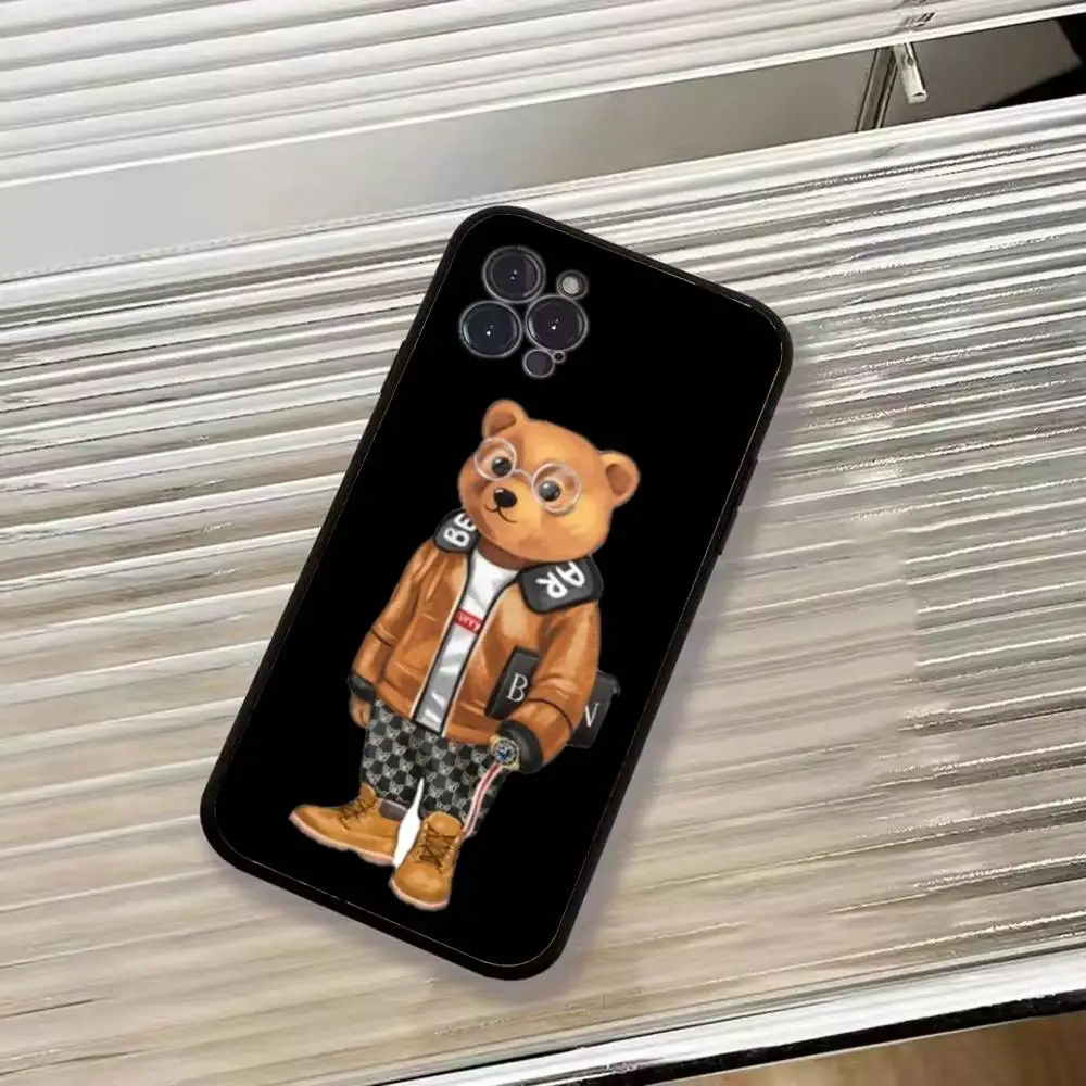 Фото Модный чехол B-Baron Filou B-Bear для iPhone 17, 16, 15, 14, 13, 12, 11 Plus, Pro Max, XS, мягкий силиконовый черный чехол №3