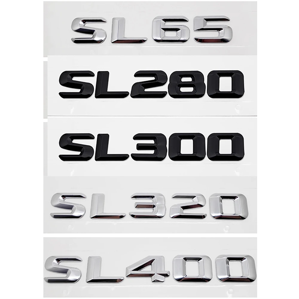 Автомобильный значок для Mercedes-Benz SL65 SL280 SL300 SL320 Benz SL класс W210 W213 WW140 AMG хромированные Наклейки задняя фотография Автомобильный значок для Mercedes-Benz SL65 SL280 SL300 SL320 Benz SL класс W210 W213 WW140 AMG хромированные Наклейки задняя фотография