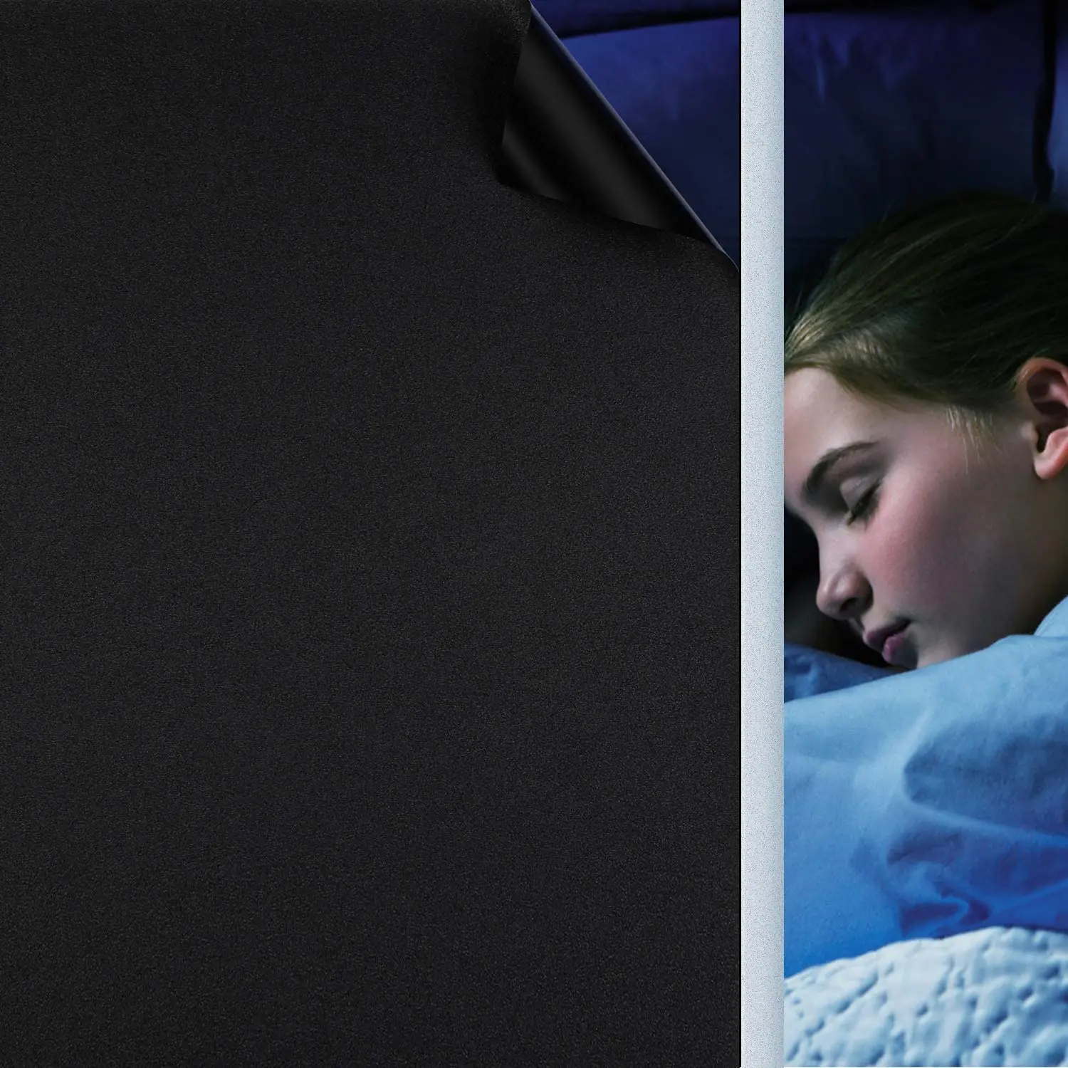 

Blackout Window Film 100% Light Blocking Room Darkening Glass Sticker Non Adhesive Black Window Cover For Day Sleeping