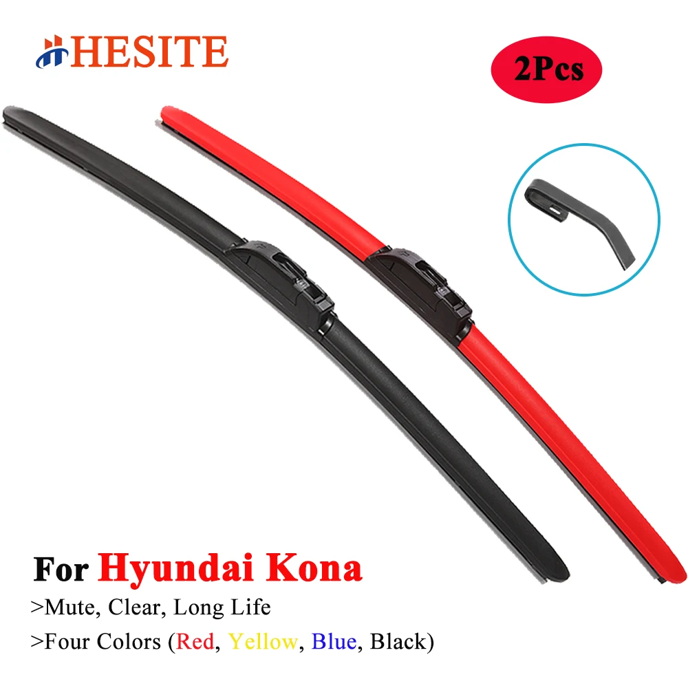 

HESITE Colorful Wiper Blades For Hyundai Kona OS SUV Electric EV Hybrid AWD 2017 2018 2019 2020 2021 2022 Car Windshield Brushes