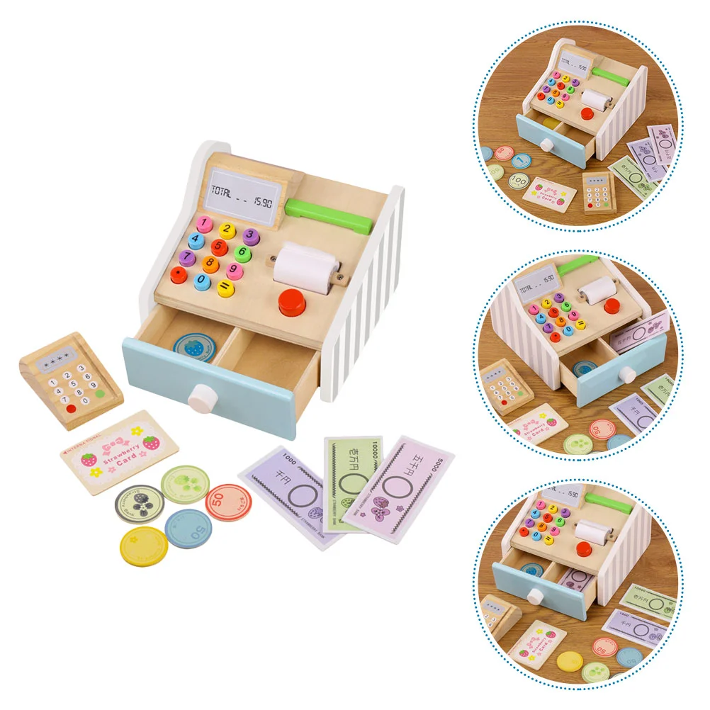 

Cash Register Toy Educational Child Simulation Supermarket Cashier Kids Playing House Prop Early Mini