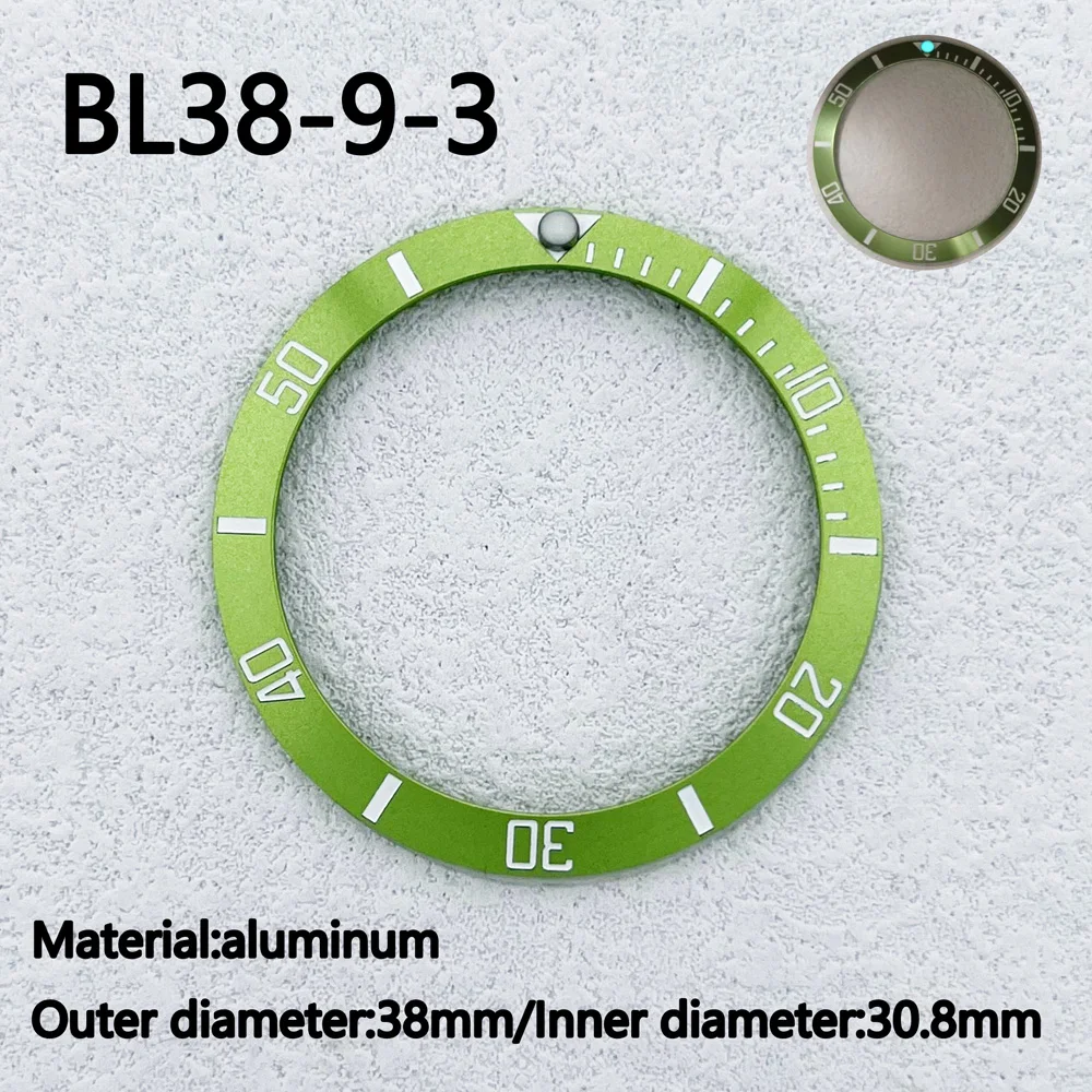 38mm*30.8mm Aluminum Bezel watch Insert For 40mm Mens Watch Replace Accessories Watch Face Watch Bezel Inserts