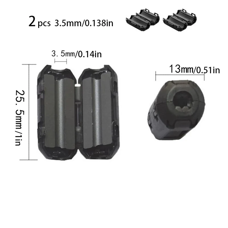 

Ferrite Bead Clamp Choke Coil 3/5/7/9/11/13mm 2pcs
