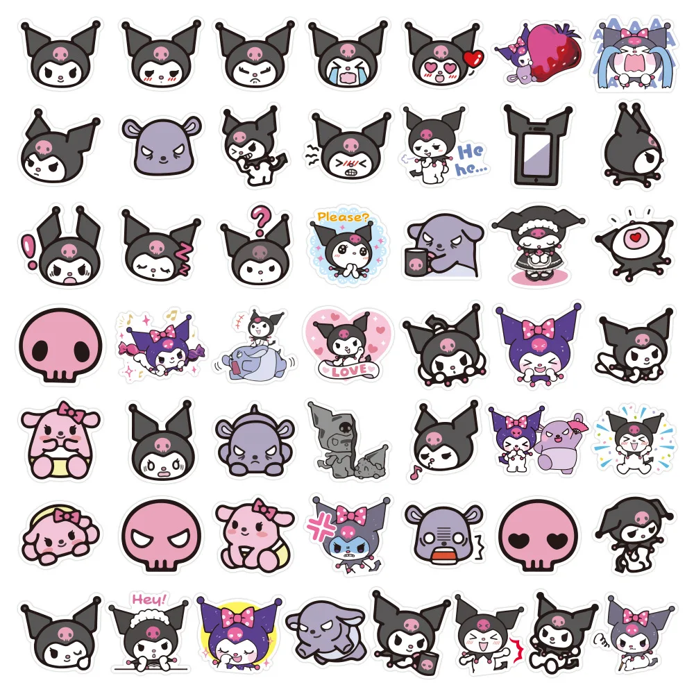 50 мультяшных изображений Kuromi граффити наклейки автомобиль СКЕЙТБОРД гитара