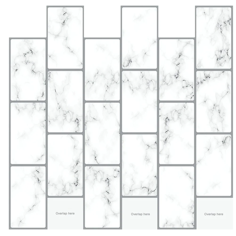 

Tile Backsplash Tiles Decals Stickers Stick Bathroom 3D Marble Adhesive Peel Stairs Decorative Sticker Staircase Kitchen Wall