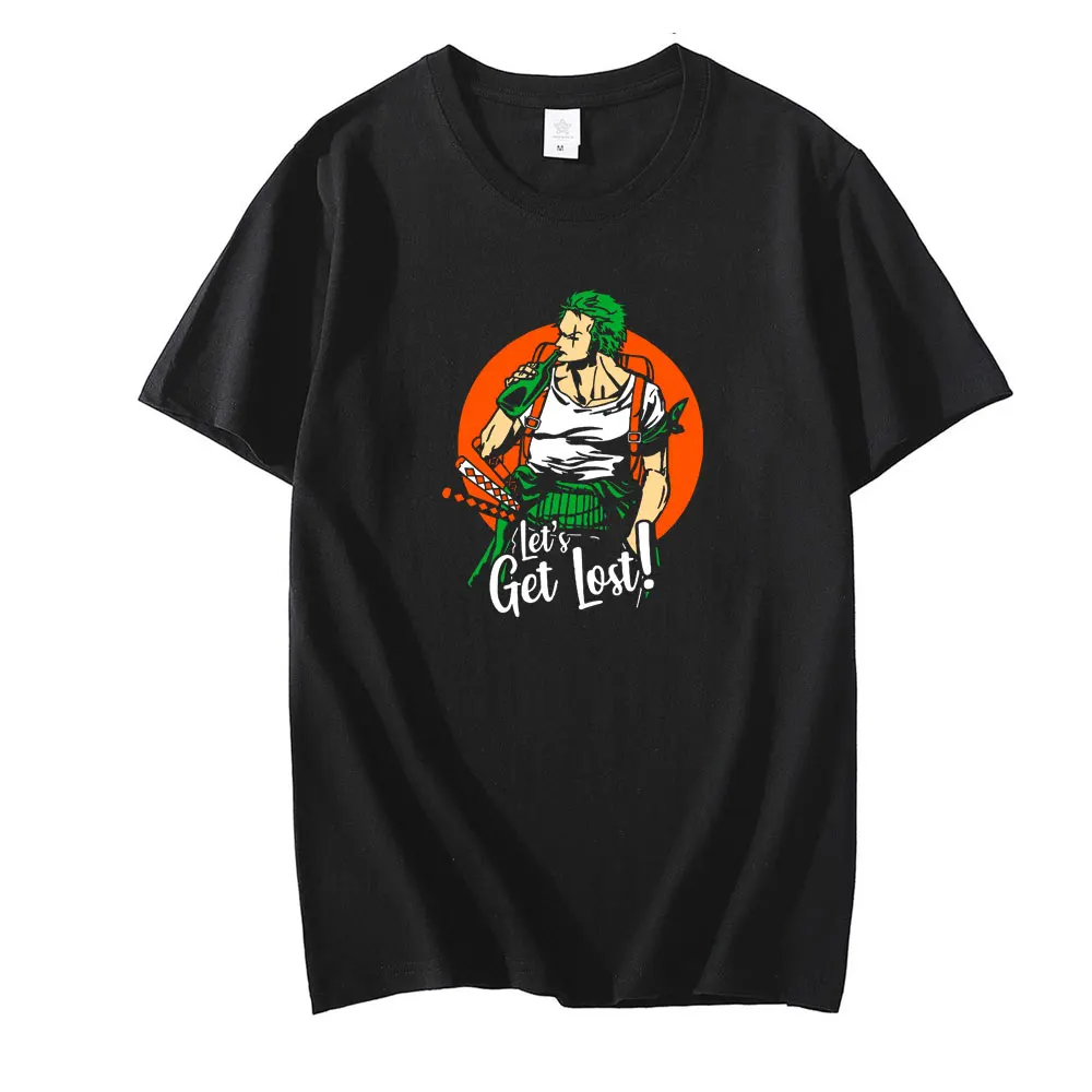 

Men's Summer New Cotton Loose T-shirt Japanese Anime Rorono Zoro Harajuku Casual Short Sleeve Hip Hop Street Harajuku T-shirt
