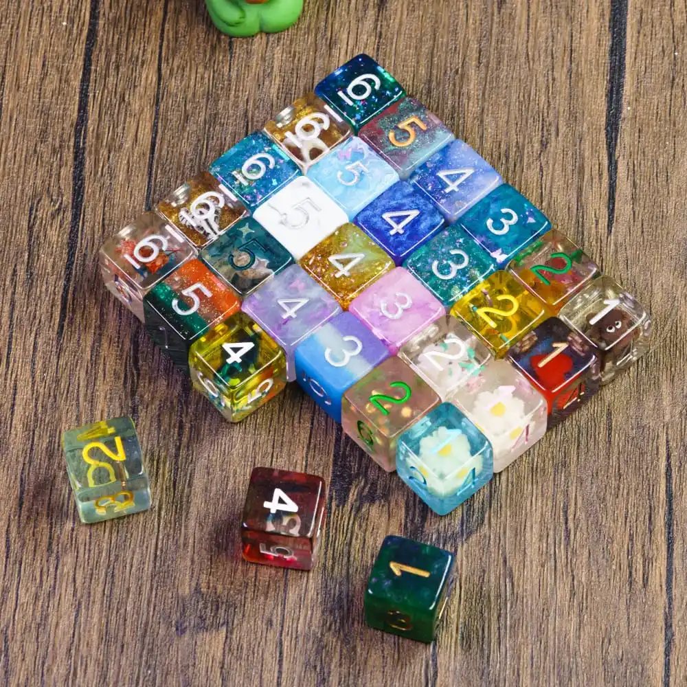 Resin 7pcs/set Dice Set Blind Box D4~d20 Polyhedral Dice For Dnd Board Game Lover Lucky Gift Box Role-play Rpg D&d
