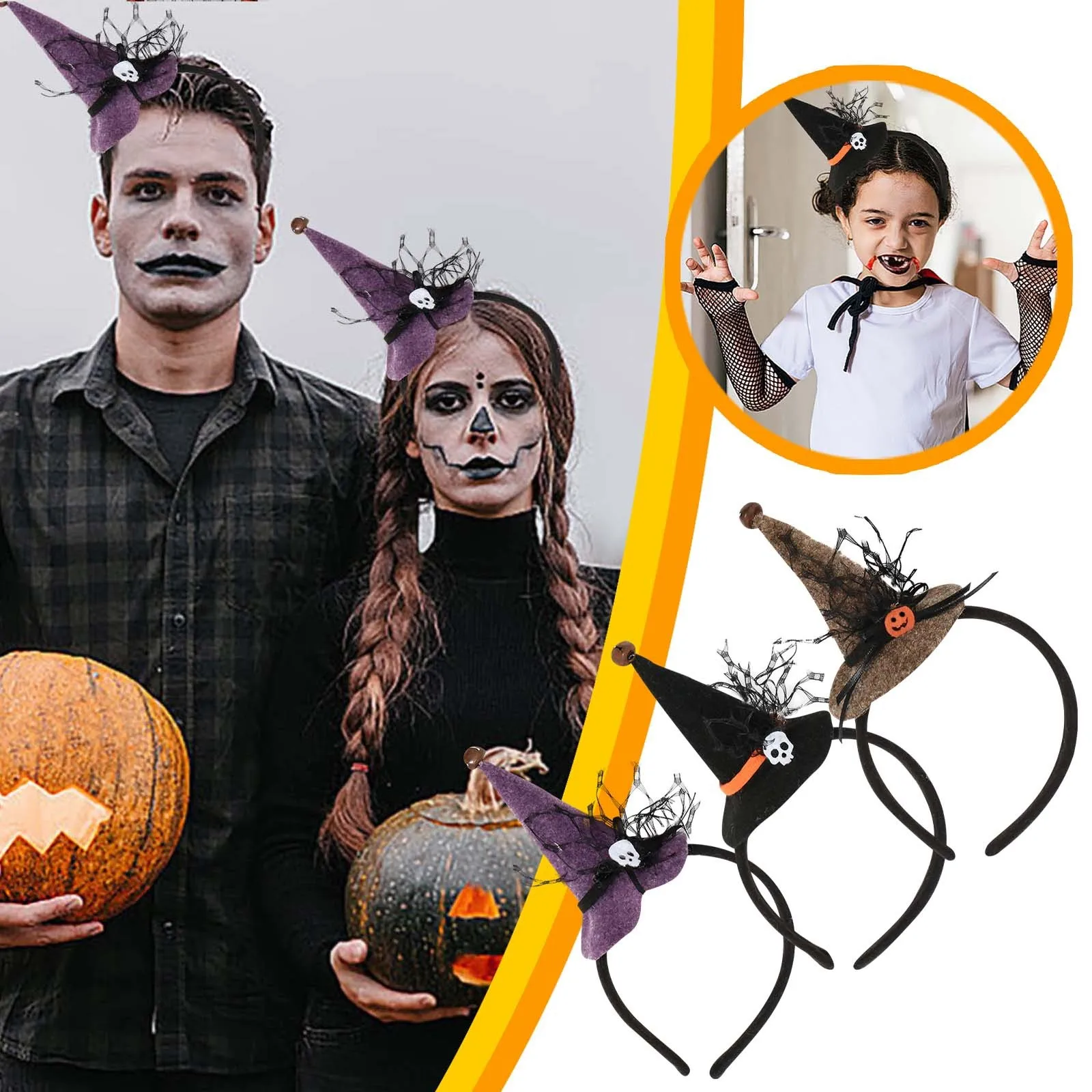 1 шт. модная мультяшная шляпа ведьмы на Хэллоуин тканевые украшения для вечеринки