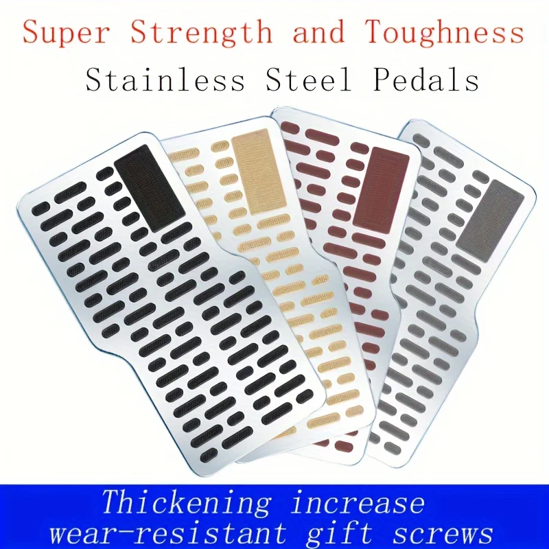 1PC Car Stainless Steel Foot Rest Pedal Board Floor Carpet Mat Anti-Slip Z Shape Heel Pad Truck Suv Interior Accessories