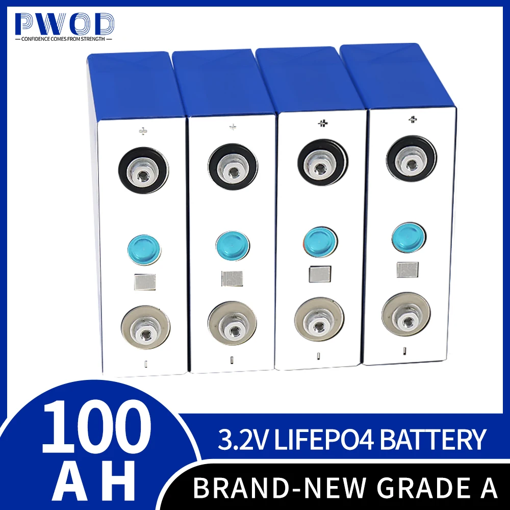 

4-48PCS 3.2V 100AH Brand New Grade A Lifepo4 DIY 12V 24V 48V Rechargable Battery Pack Deep Cycle With Free Busbars Tax Free