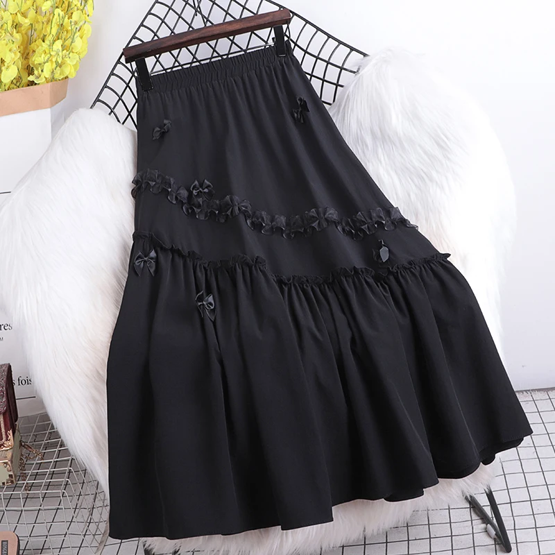 

Весна 2022, Новая женская юбка Korobov, винтажная элегантная юбка популярных цветов в стиле пэчворк, Милая юбка-трапеция в Корейском стиле