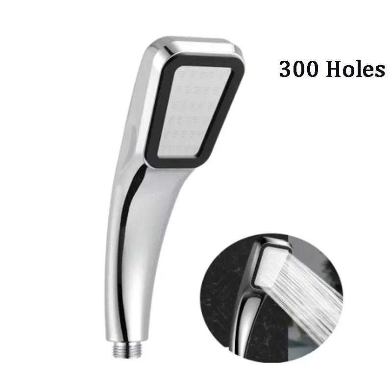 

Shower Head High Pressure 300 Holes Rain Shower Water Saving One Key To Stop Water Nozzle Bathroom Accessories chuveiro