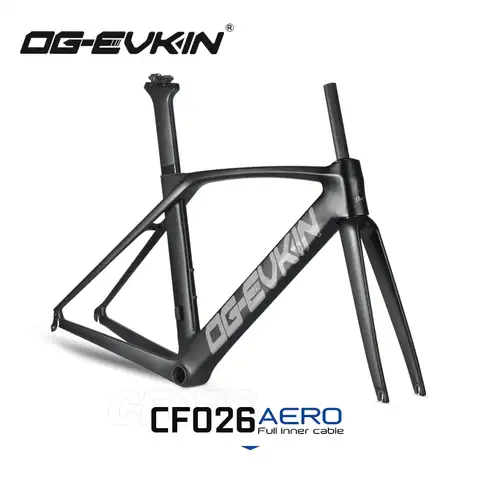 OG-EVKIN CF-026 аэро карбоновая дорожная рама внутренний кабель маршрутизация обод велосипеда V-Brake BB86 700C x 28C рамы для велосипеда Frameset UD T1000