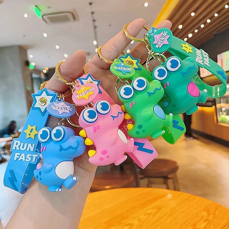 

Cartoon Big Eyes Dinosaur Keychain Cute Dinosaur Keychain Women Bag Pendant Girl Kid Gift Car Keyring Figure Jewelry Trinket