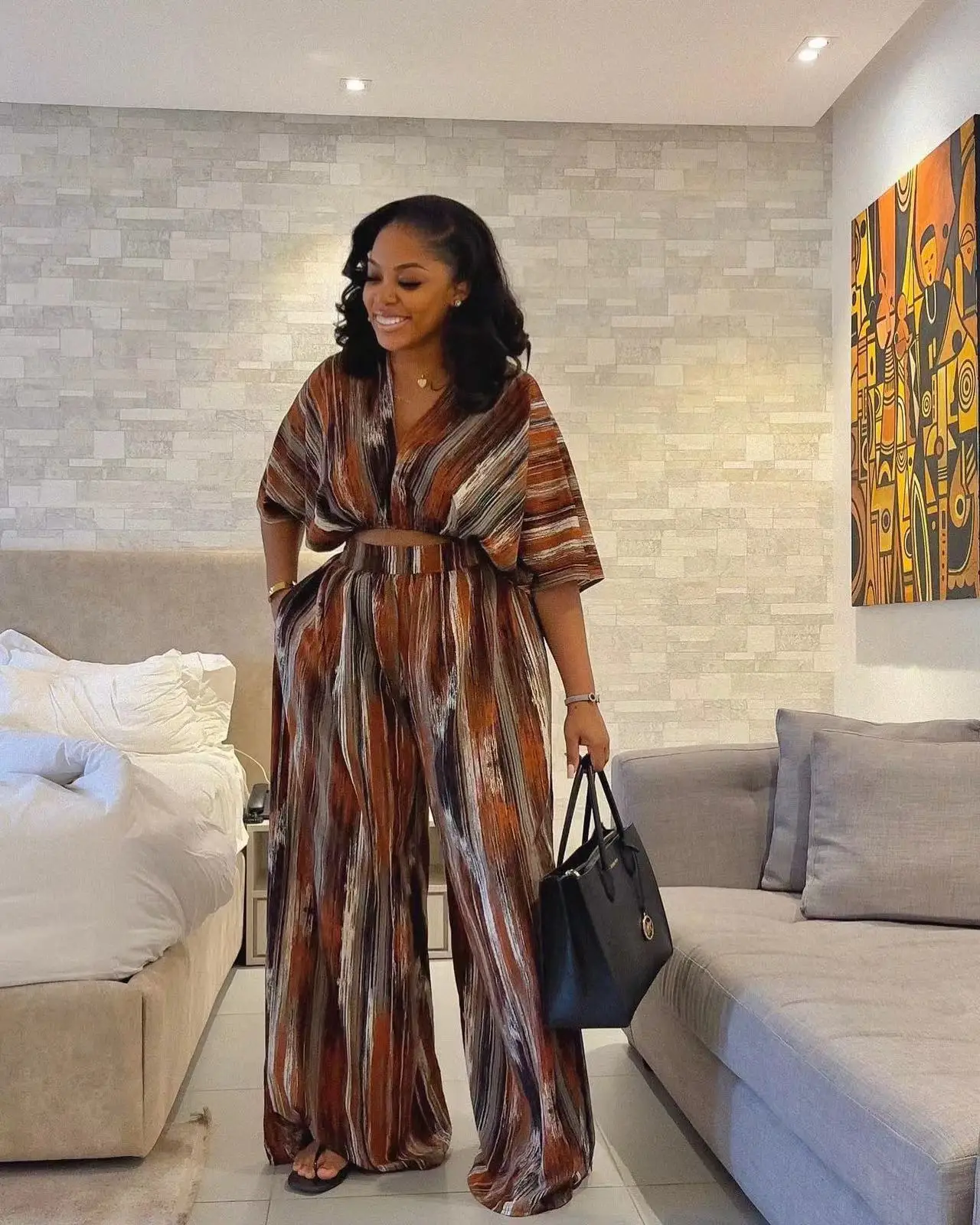 Африканская одежда для женщин Дашики комплект из 2 предметов африканская