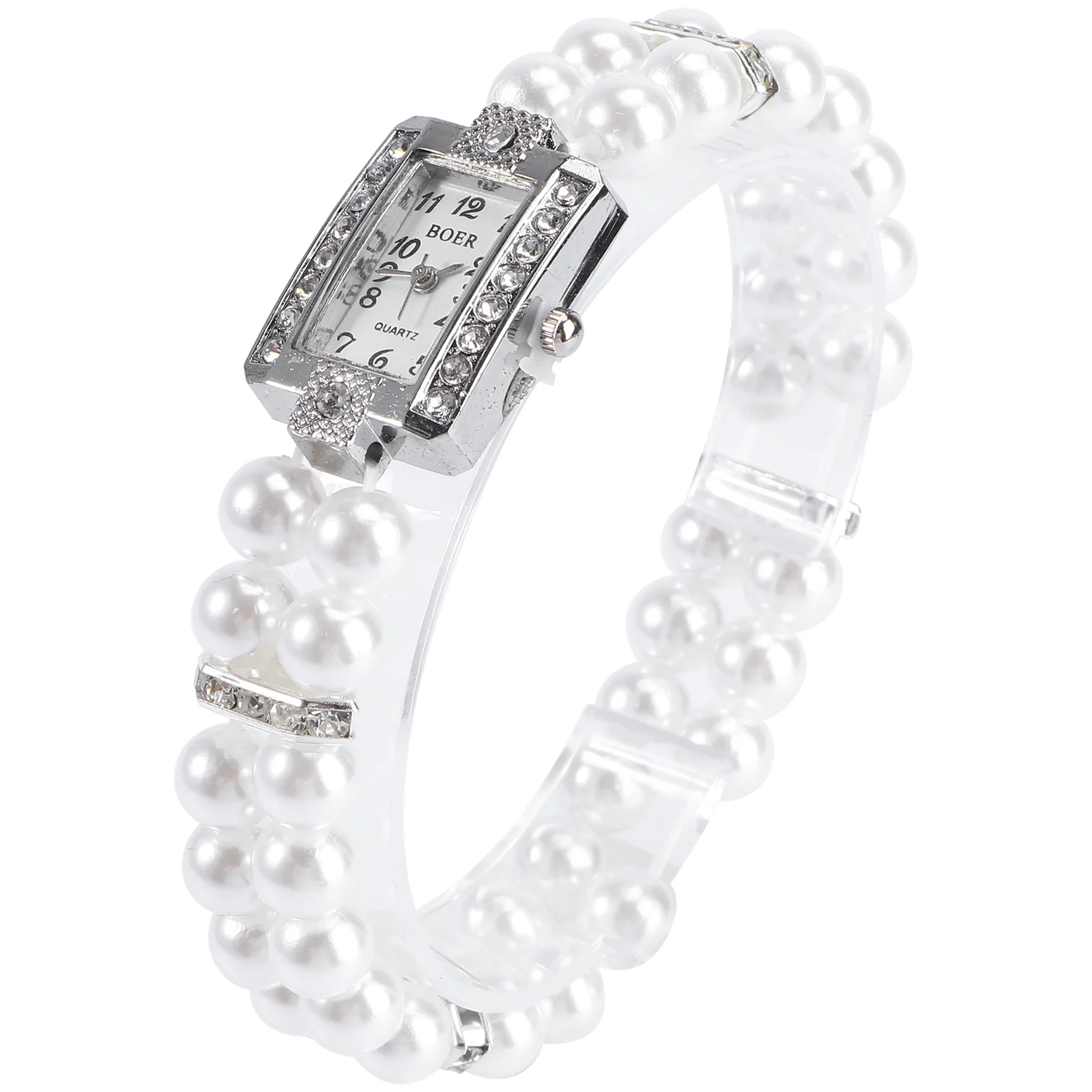

Watch Pearl Wrist Bracelet Watches String Strap Cuff Lady Ladies Digital