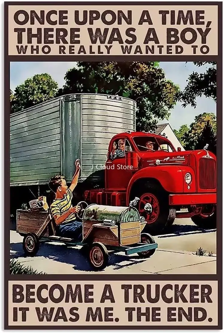 

Locomotive Competition Metal Retro Print Poster Tin Sign Once Upon A Time There Was A Boy Home Office Bedroom People