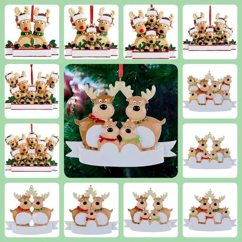 

2021 Family Christmas Tree Hanging Pendant Snowman Car Pendant Christmas Ornaments DIY Name Blessing Festival Decoration