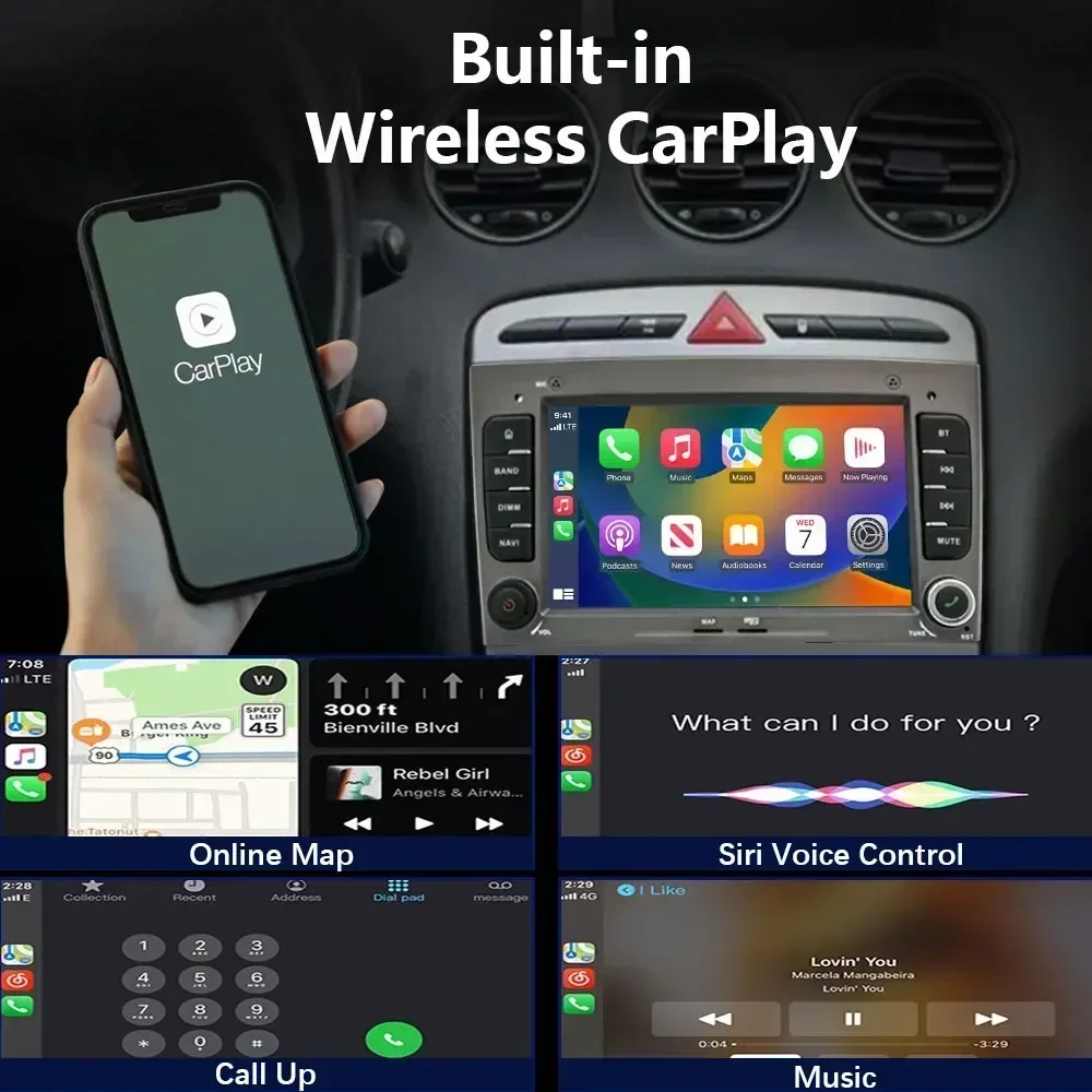 Фото Автомобильный радиоприемник CHSTEK Android 13 для Peugeot 308 408 SW T7 2007 2008 2017 2018 2019 Carplay GPS-навигация WIFI 4G Мультимедиа Стерео №3