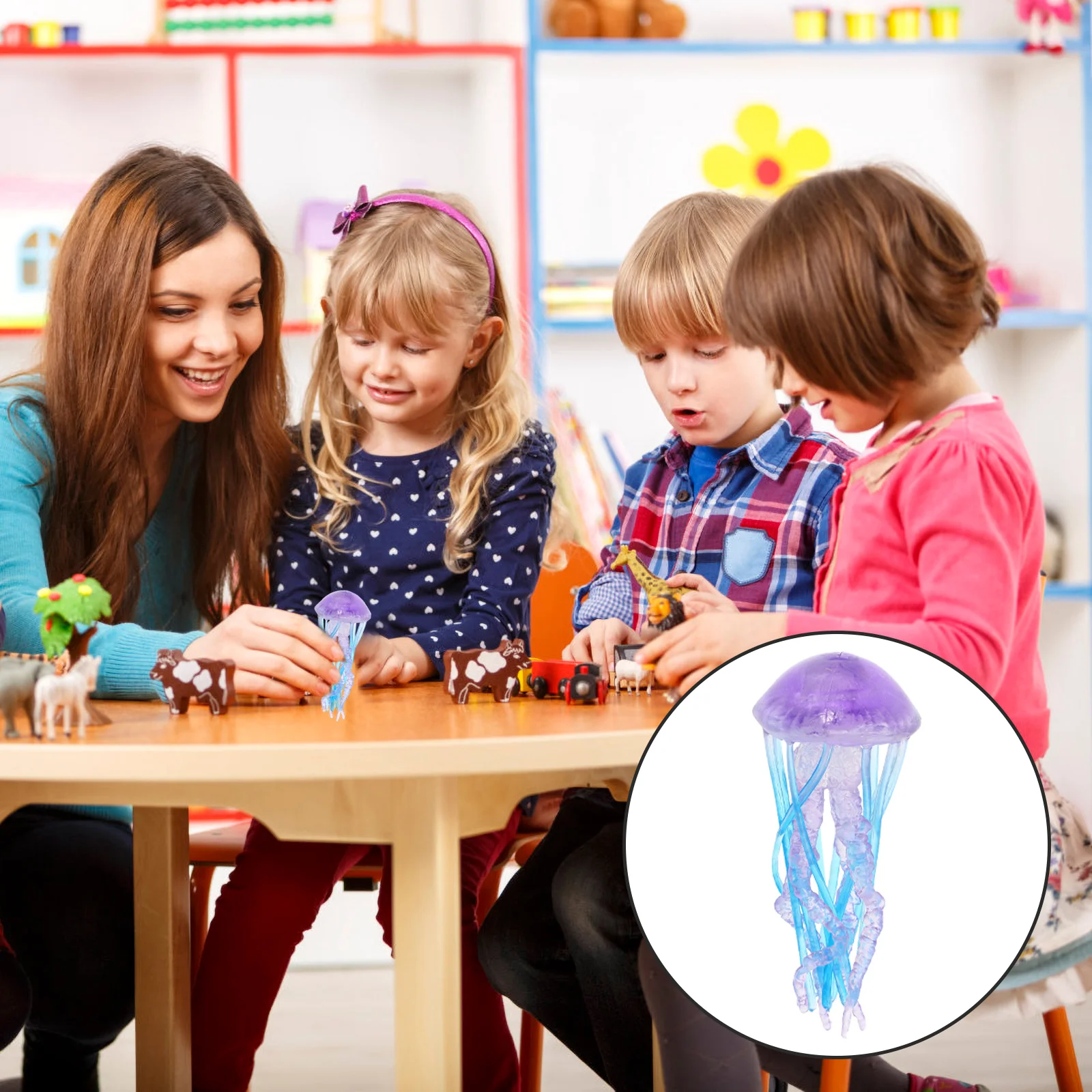 

Jellyfish Figurine Simulated Model Animals Toys Desktop Sea Plastic Marine Shellfish Creature Figurines Child Coral Decor