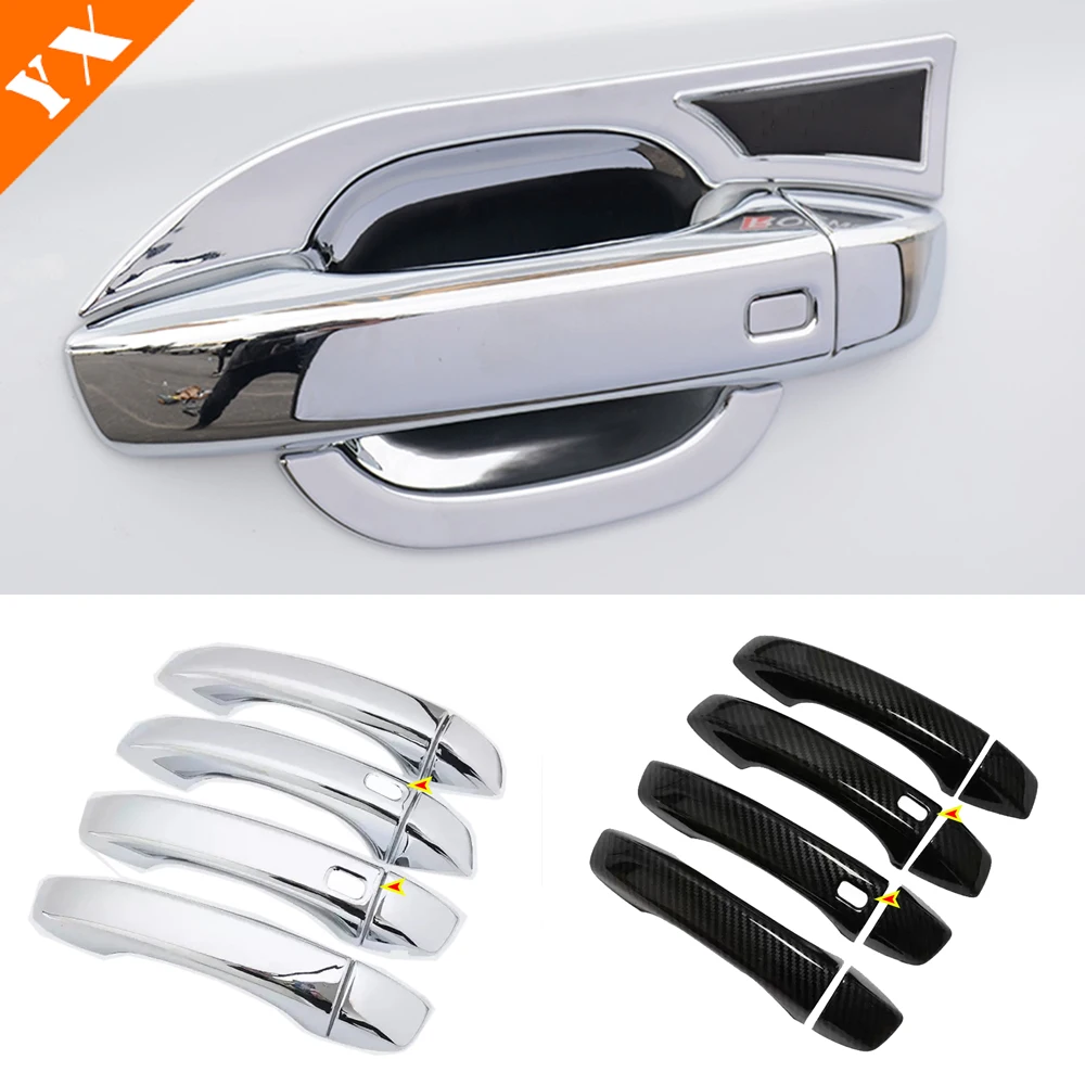 

Carbon Chrome Car Door Knob Protector Door Handle Frame Cover Garnish Trim Accessories For MG 6 3th gen 2020 2021 2022 2023