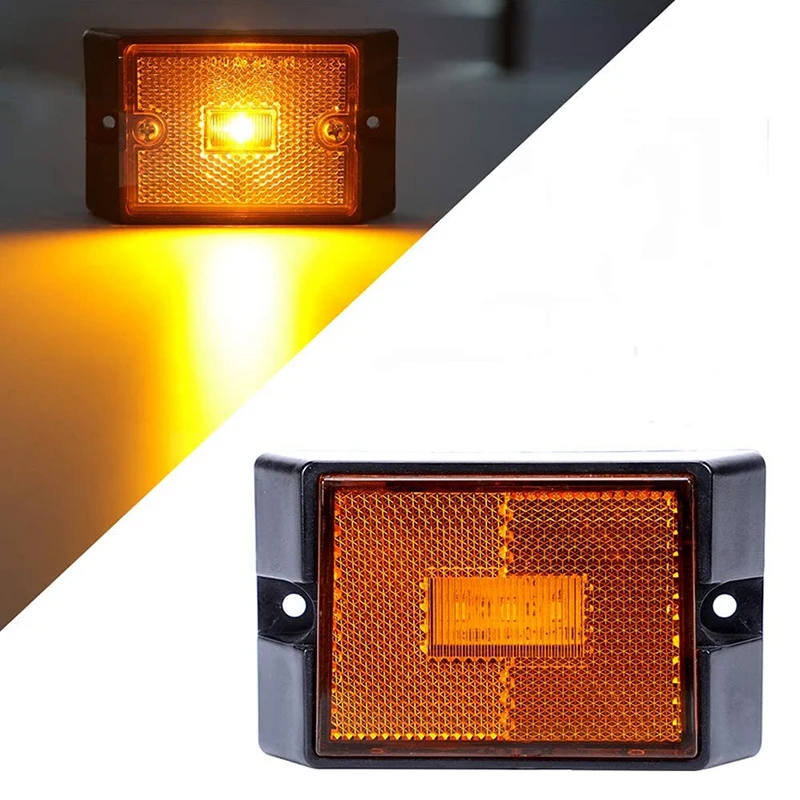 4X 12 В 4-светодиодный янтарный боковой габаритный фонарь герметичный погружной