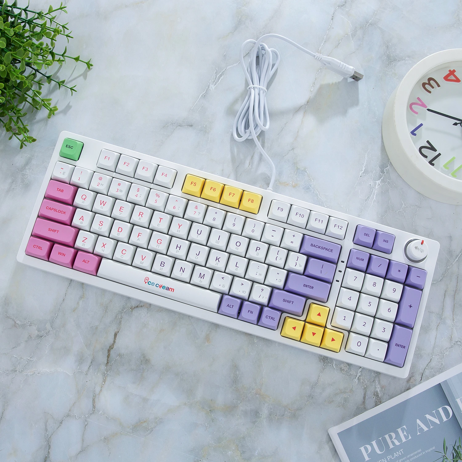 MAIMOOO K700 русская механическая клавиатура синяя 96 клавиш проводная ...