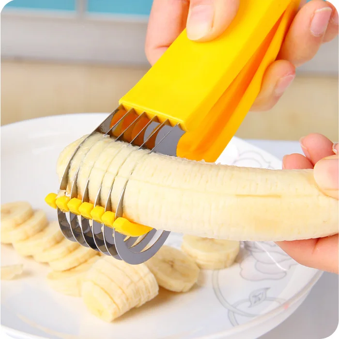 

Japanese Gadgets Kitchen Knife Fruit and Vegetable Tools Stainless Steel Slicer Chopper To Cut Bananas Vegetable Chopper