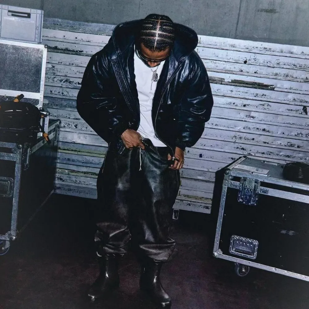 NIGO Мужская винтажная кожаная куртка-бомбер из потрескавшейся овчины с капюшоном