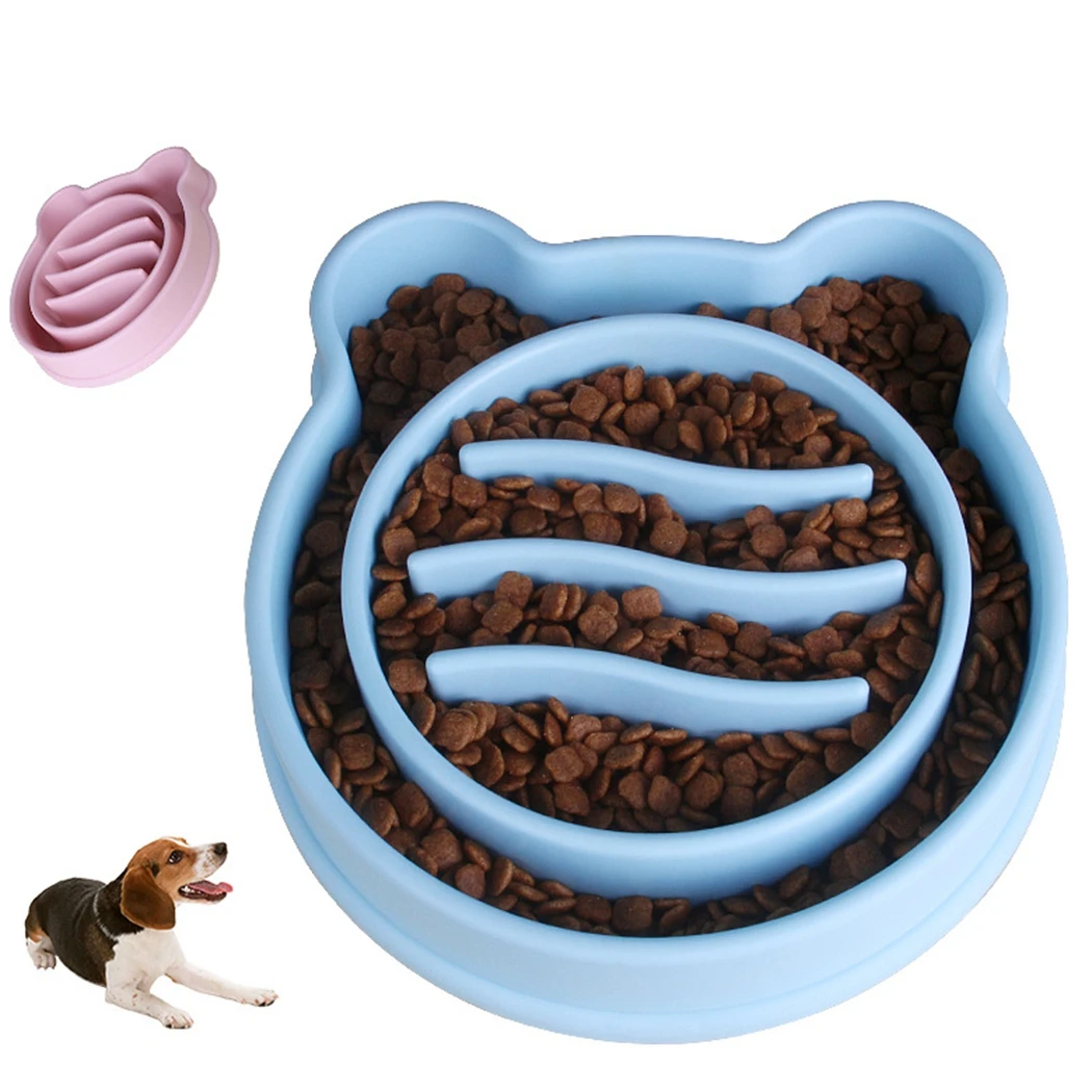 

Slow Feeder Dog Bowl Plastic Interactive Pet Puzzle Bowl Puppy Feeding Dish Food Feeding Dishes Dog Bowl For Medium Small Dogs