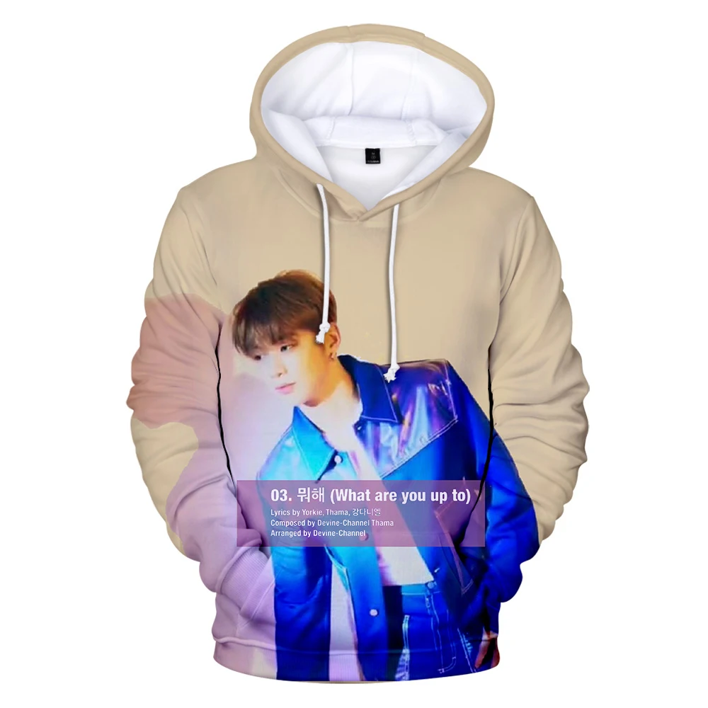 

2023 KPOP Korean Male Singer Kang Daniel Album Color on Me 3D Print Hooded Sweatshirt Men/Women Casual Hip Hop Hoodies Coats
