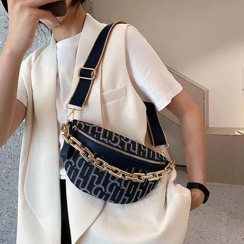 

Women's chain Waist bag PU Leather fanny pack shoulder shoulder crossbody bags Luxury Handbag Female Belt Bag Phone Purses