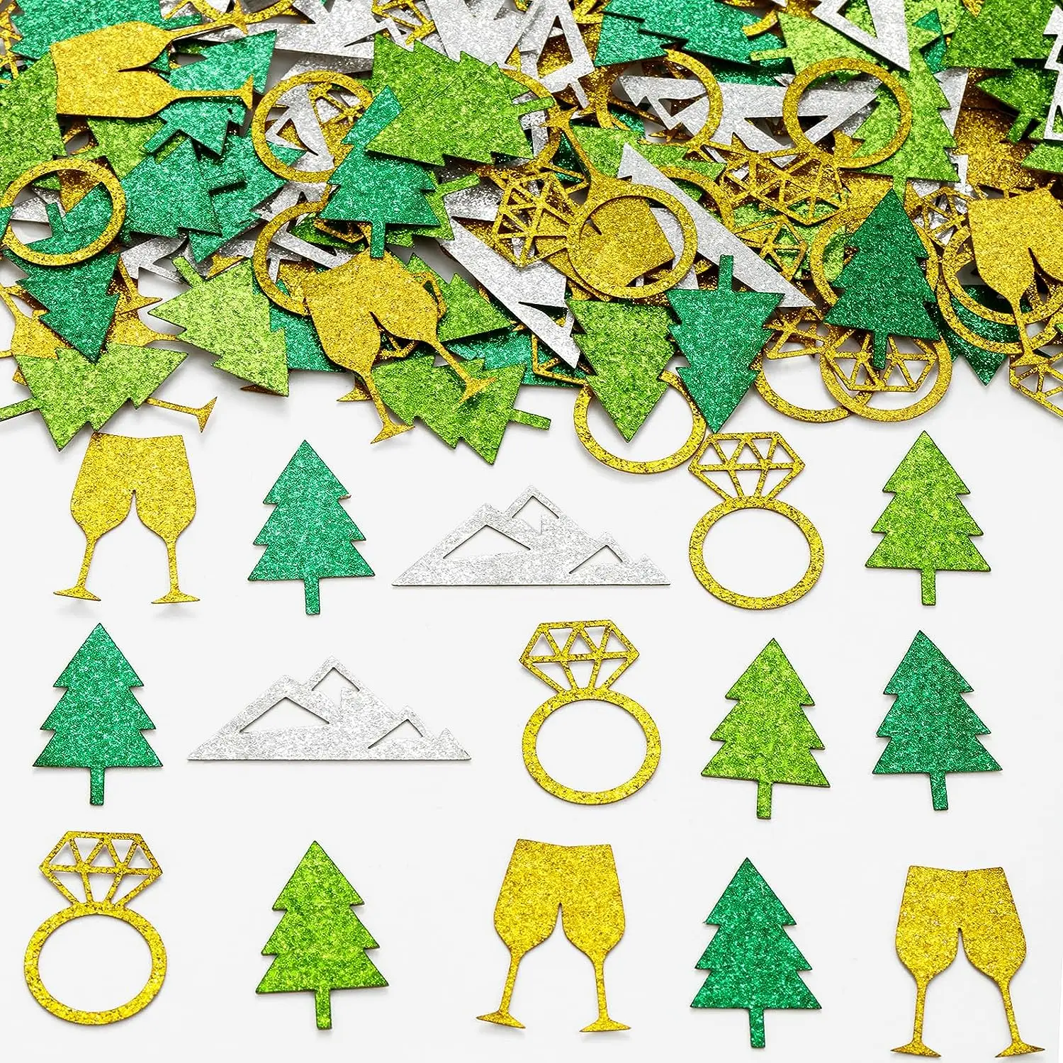 

Mountain Bachelorette Party Decorations Table Confetti Decor Hiking Camp Glitter Diamond Ring Scatter for Wedding Bridal Shower