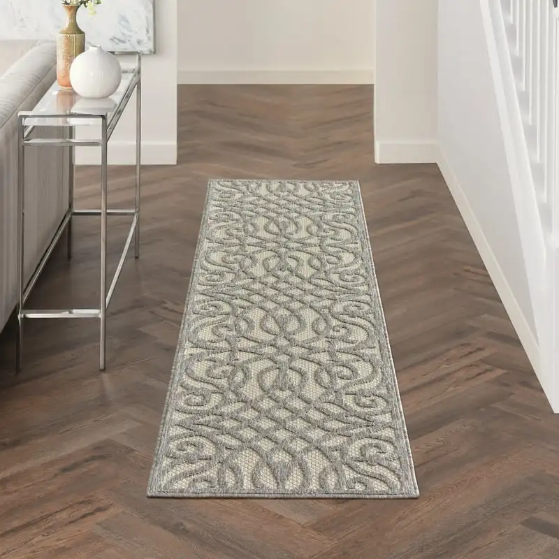 

Indoor/outdoor Casual Contemporary Cream Grey Area Rug