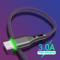 3 0a type c micro usb cable with led light fast charging universal charger for redmi oneplus samgsung phone cable data wire cord